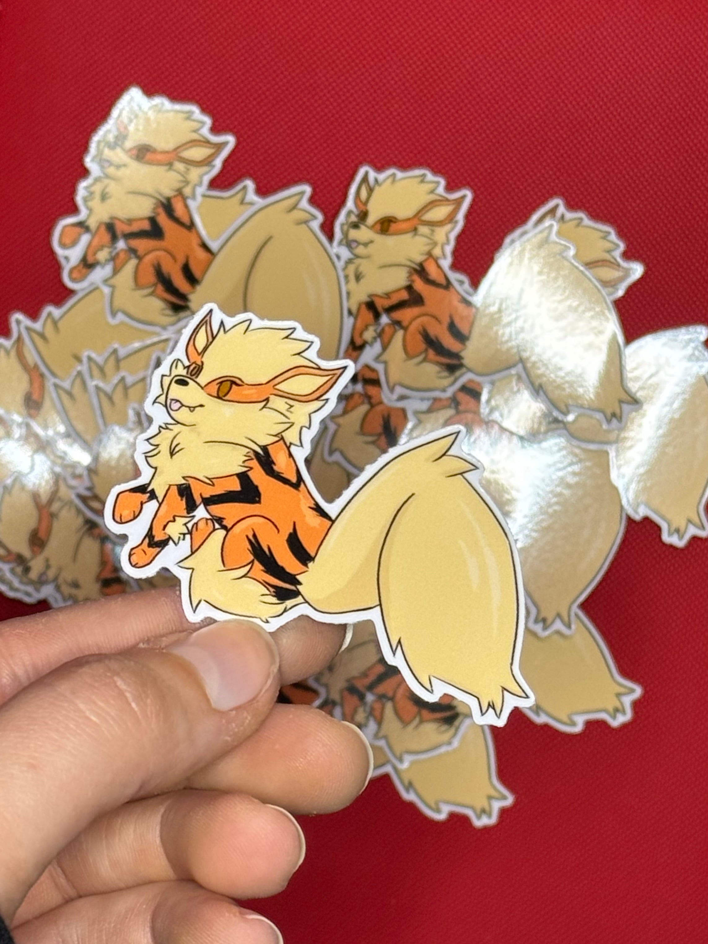 Fluffy fire pup sticker