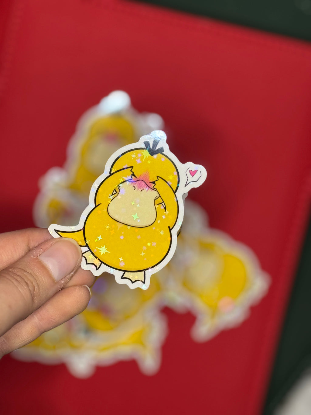 Shy duck sticker