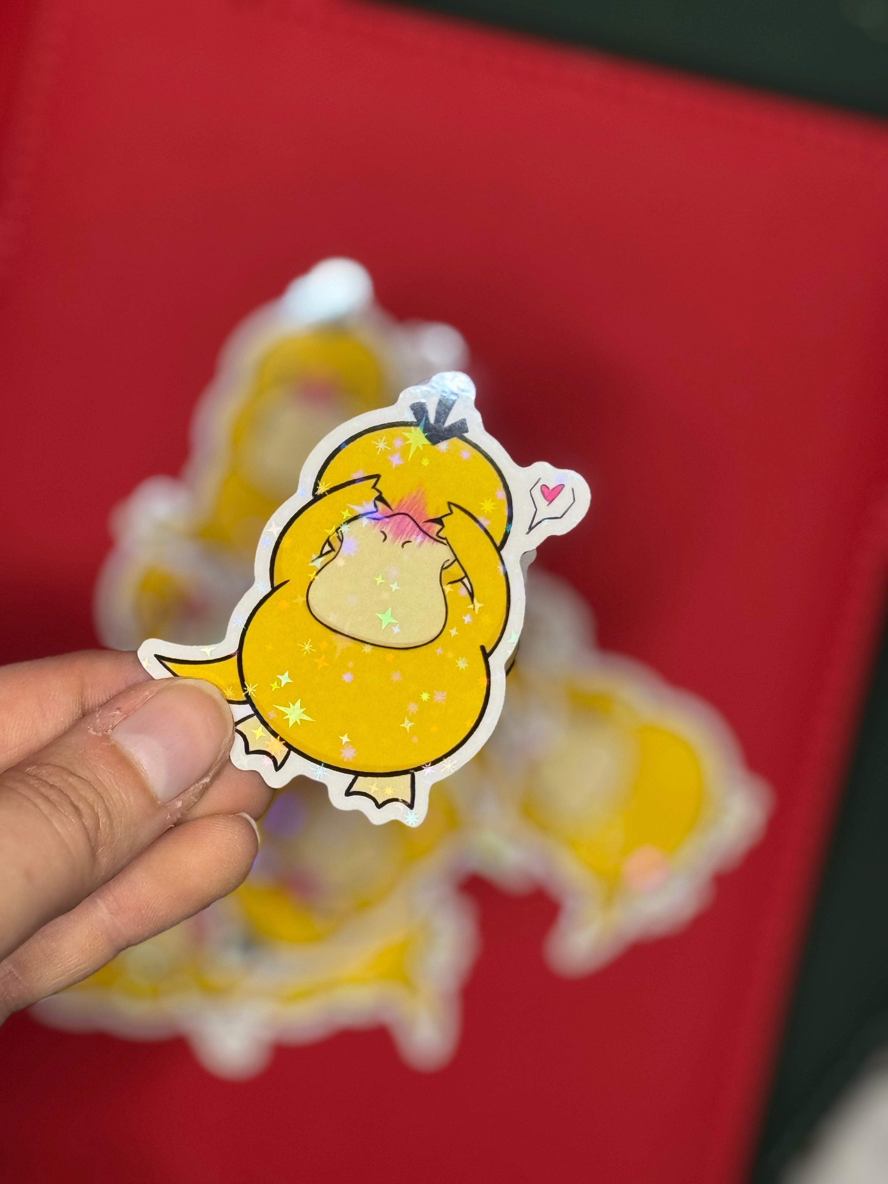 Shy duck sticker